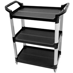 Compass  3 Shelf Utility Cart  Small, Black Assembly Required