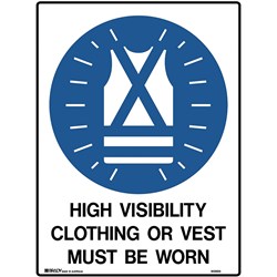 Brady Mandatory Sign Hi-Visibility Clothing 450X600Mm Polypropylene