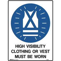 Brady Mandatory Sign Hi-Visibility Clothing 450X600Mm Metal