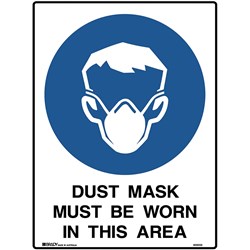 Brady Mandatory Sign Dust Mask 450X600Mm Metal