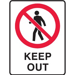 Brady Prohibition Sign  Keep Out 450X600Mm Metal
