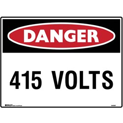 Brady Danger Sign 415 Volts 600X450Mm Polypropylene