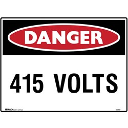 Brady Danger Sign 415 Volts 600X450Mm Metal