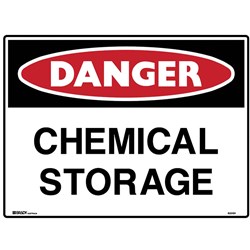 Brady Danger Sign Chemical Storage Metal