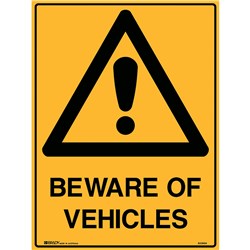 Brady Warning Sign Beware Of Vehicles 600X450 Metal
