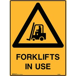 Brady Warning Sign Forklifts In Use 600X450Mm Polypropylene