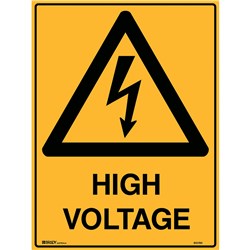 Brady Warning Sign High Voltage 600X450 Metal