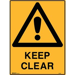 Brady Warning Sign Keep Clear 600X450Mm Polypropylene