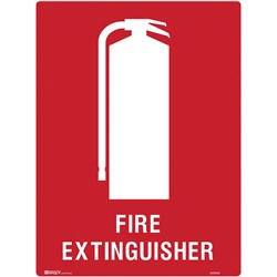 Brady Fire Sign Fire Extinguisher Metal