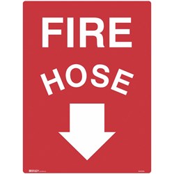 Brady Fire Sign Fire Hose With Arrow Down Metal