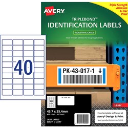 Avery 959220 Triple Bond Industrial Labels White L6140