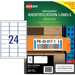 Avery 959221 Triple Bond Industrial Labels White L6141