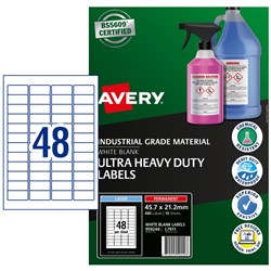 Avery 959240 Ultra Heavy Duty Industrial Labels White L7911