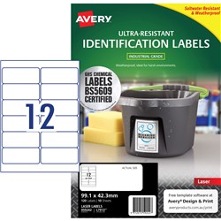 Avery 959242 Ultra Heavy Duty Industrial Labels White L7913