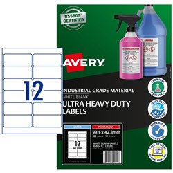 Avery 959242 Ultra Heavy Duty Industrial Labels White L7913