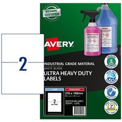 Avery 959245 Ultra Heavy Duty Industrial Labels White L7916