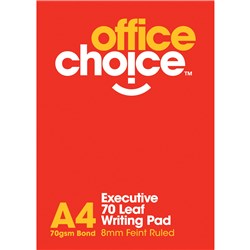 PAD A4 OFFICE CHOICE EXECUTIVE 70GSM 70 LEAF EACH