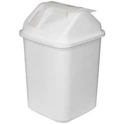 Compass Rectangular Swing Lid Bin 20Litres White