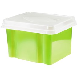 Italplast Storage Box Filing 32 Litre Lime Base Clear Lid