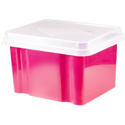 Italplast Storage Box Filing 32 Litre Watermelon Base Clear Lid
