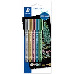 STAEDTLER PERMANENT MARKER 823 Metallic Assorted Pack of 5