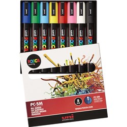 UNI-BALL POSCA POSTER MARKER 2.5mm Bullet Tip Pack of 8