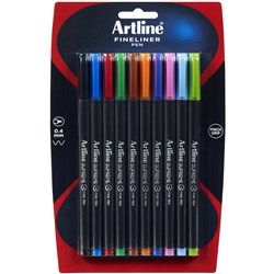 Artline Supreme Fineliner Pens 0.4Mm Assorted Colours Pack Of 10