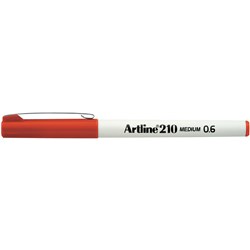 Artline 210 Fineliner Pens 0.6Mm Dark Red Pack Of 12