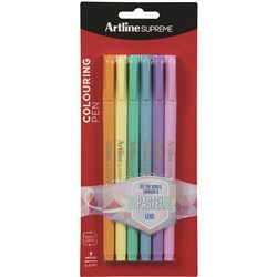 Artline Supreme Fineliner Pens 0.6Mm Pastel Assorted Colours Pack Of 6