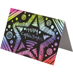 Zart Scratch Greeting Cards Bright Rainbow Colour Pack Of 30