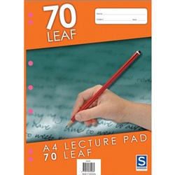 SOVEREIGN A4 LECTURE PAD 7mm Ruled 70 Leaf 