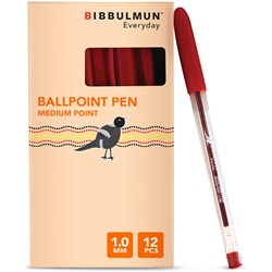 Bibbulmun Ballpoint Pen Medium Red Pk12