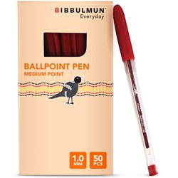Bibbulmun Ballpoint Pen Medium Red Pk50