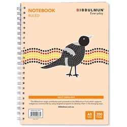 BIBBULMUN SPIRAL NOTEBOOK A5 7MM 200 PAGE SIDE BOUND