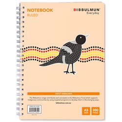 BIBBULMUN SPIRAL NOTEBOOK A5 7MM 300 PAGE SIDE BOUND