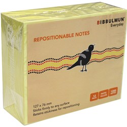 Bibbulmun Post It Notes 76*127Mm Yellow Pk12