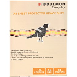 Bibbulmun Sheet Protector A4 Heavy Duty Pk100