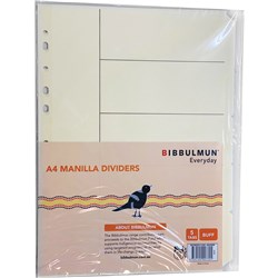 Bibbulmun Manilla Divider A4 5 Tab Buff
