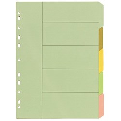 Bibbulmun Manilla Divider A4 5 Tab Pastel