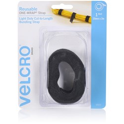 Velcro Brand One-Wrap Light Duty Bundling Strap 25Mm X 2M Black