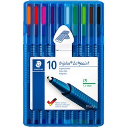 Staedtler Ballpoint Pen Triplus 437 Medium Assorted Pack Of 10