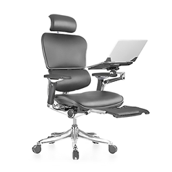 CHAIR EH EXECUTIVE LUXURY LEATHER WITH LEG REST & LAPTOP ARM